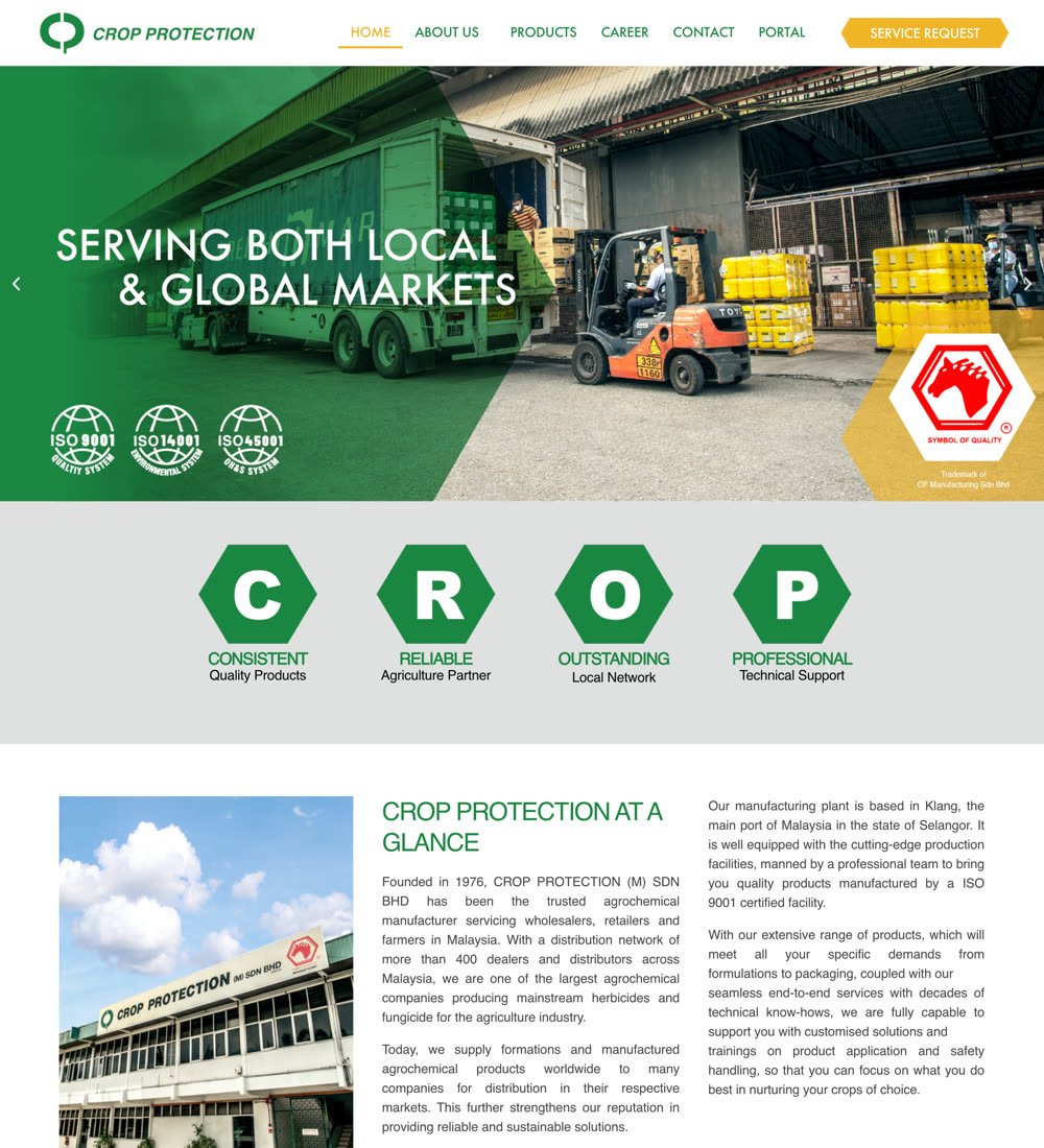 Cropp homepage, showing the hero banner and CROP acronym section